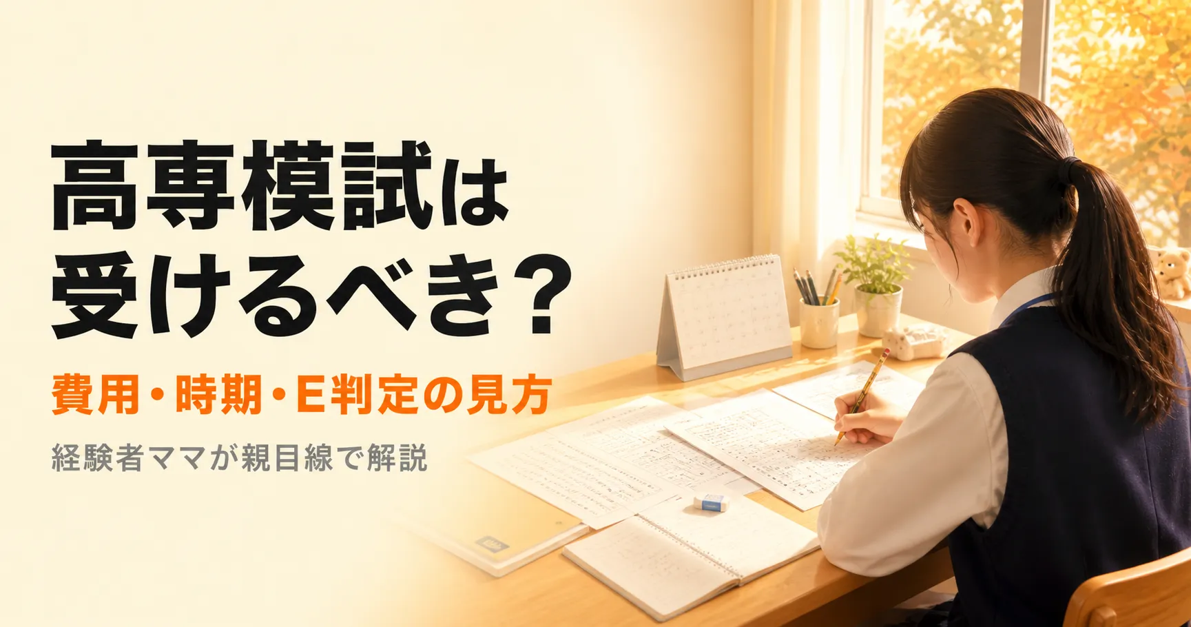 高専模試2026の日程・費用・E判定の見方｜受けた母が解説